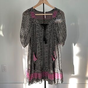 Free People Black and Pink Bohemian Dress